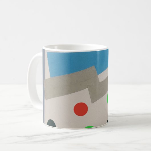 Abstrakte helle Collage Kaffeetasse (Vorderseite Links)