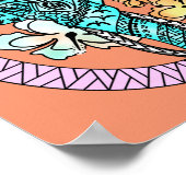 Abstrakte Helle Elephantin Polynesianische Tattook Poster (Ecke)