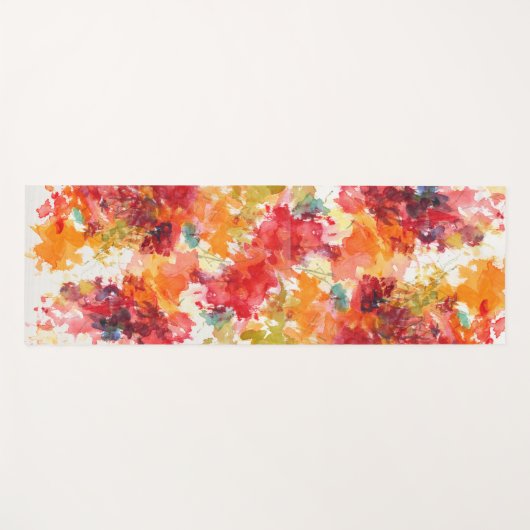 Abstrakte, helle Orange Aquarellmalerei Yogamatte (Vorderseite (Horizontal))