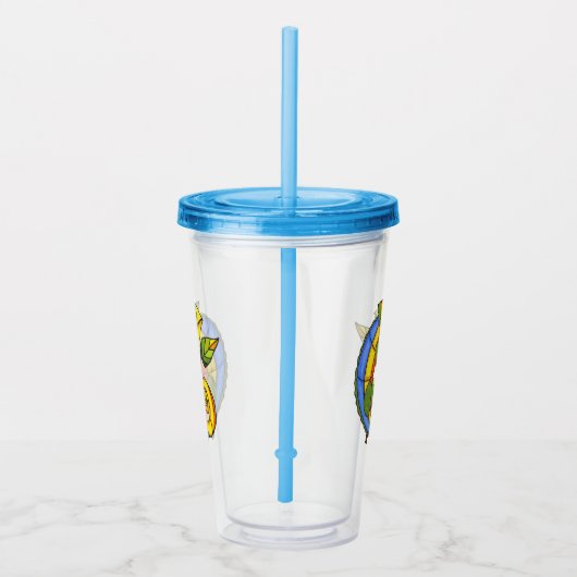 Abstrakte, hellfarbene Lizard mit Leaf Acryltrinkbecher (Rechts)