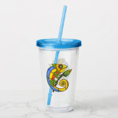 Abstrakte, hellfarbene Lizard mit Leaf Acryltrinkbecher (Rückseite)