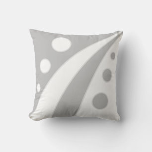 Abstrakte hellgraue und weiße Wellen mit Kreisen Kissen