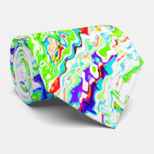 Abstrakte, hellgrüne Farbtöne mit wirbelnden Muste Krawatte (Gerollt)