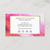 Abstrakte, hellrosa Imitate Goldstaub Visitenkarte (Rückseite)