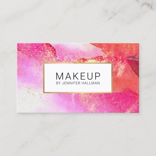 Abstrakte, hellrosa Imitate Goldstaub Visitenkarte (Vorderseite)