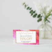 Abstrakte, hellrosa Wasserfarbenreferenz Visitenkarte (Stehend Vorderseite)