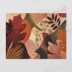 Abstrakte Herbst-Botanik-Kunst-Postkarte Moderne H Postkarte