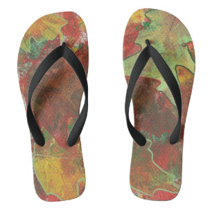 Abstrakte Herbst-Eichenblätter FlipFlops Badesandalen