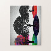 Abstrakte Herbstblätter auf weißem Hintergrund Puzzle (Vertikal)