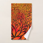 Abstrakte Herbstblätter Badhandtuch Set (Handtuch)