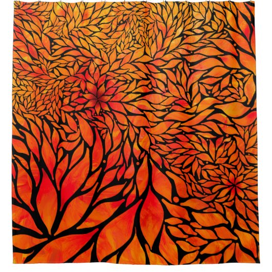 Abstrakte Herbstblätter Duschvorhang (Vorderseite)
