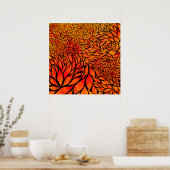 Abstrakte Herbstblätter Poster (Küche)