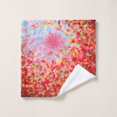 - Abstrakte Herbstblätter und Himmel Badhandtuch Set (Waschlappen)