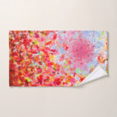 - Abstrakte Herbstblätter und Himmel Badhandtuch Set (Handtuch)