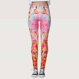 Abstrakte Herbstblätter und Himmel Leggings
