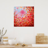Abstrakte Herbstblätter und Himmel Poster (Küche)