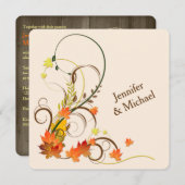 Abstrakte Herbstblätter, Weinberge, Einladung zur (Vorne/Hinten)