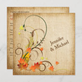 Abstrakte Herbstblätter, Weinstöcke Einladung 3 (Vorne/Hinten)