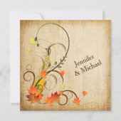 Abstrakte Herbstblätter, Weinstöcke Einladung 3 (Vorderseite)