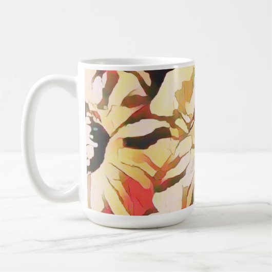 Abstrakte Herbstblume Verwandlungstasse (Links)