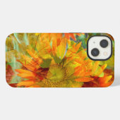 Abstrakte Herbstfarben Blumen iPhone Hülle (Rückseite (Horizontal))