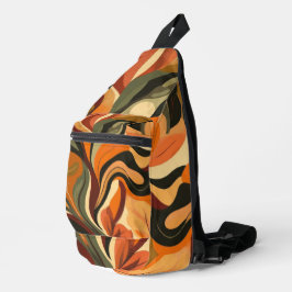 Abstrakte Herbstfarben Oranbraun Crossbody Bag