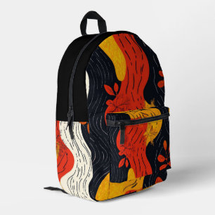 Abstrakte Herbstfarben Orange- und Gold-Blätter Bedruckter Rucksack