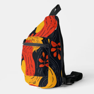 Abstrakte Herbstfarben Orange- und Gold-Blätter Crossbody Bag
