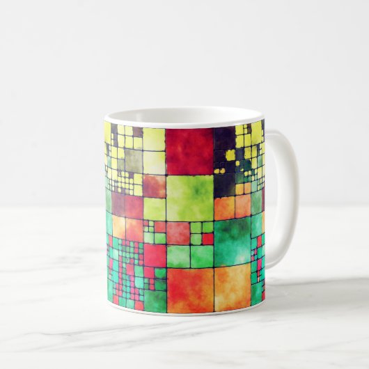 Abstrakte Herbstfliesen Kaffeetasse (VorderseiteRechts)
