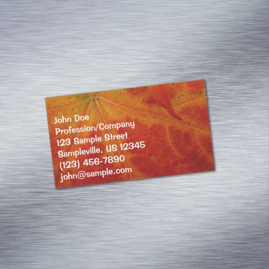 Abstrakte Herbstfotografie aus dem Ahornleaf Magnetische Visitenkarte (Beispiel)
