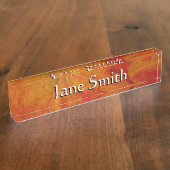 Abstrakte Herbstfotografie aus dem Ahornleaf Namensplakette (Seite)