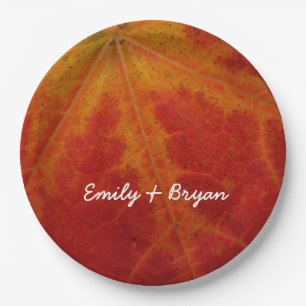 Abstrakte Herbstfotografie aus dem Ahornleaf Pappteller