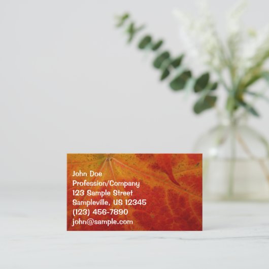 Abstrakte Herbstfotografie aus dem Ahornleaf Visitenkarte (Stehend Vorderseite)