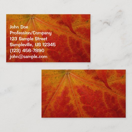 Abstrakte Herbstfotografie aus dem Ahornleaf Visitenkarte (Vorne/Hinten)