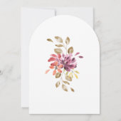 Abstrakte Herbsthochzeit mit tropischer Flora Einladung (Rückseite)