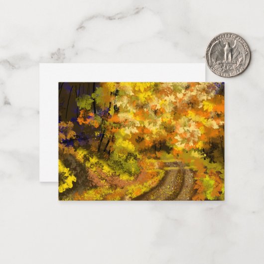 Abstrakte Herbstkarte Mitteilungskarte (Vorderseite/Rückseite Beispiel)