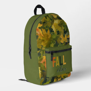 Abstrakte Herbstlaub Grünes Gold Bedruckter Rucksack