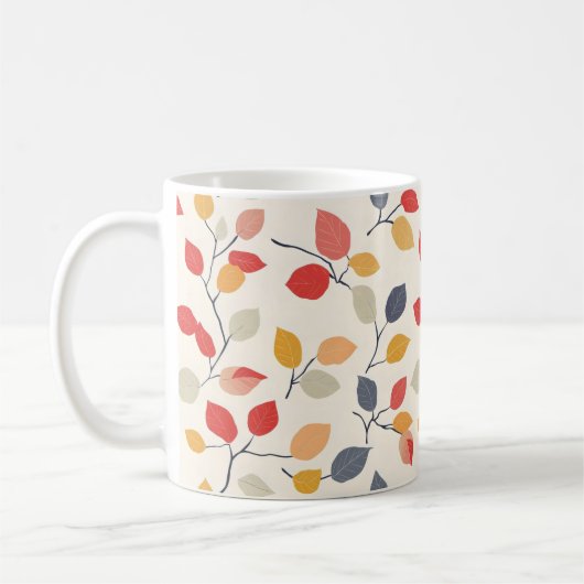 Abstrakte Herbstlaube Kaffeetasse (Links)