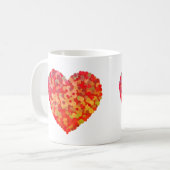 Abstrakte Herz-Konfetti-Kunst Kaffeetasse (Vorderseite Links)