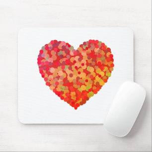 Abstrakte Herz-Konfetti-Kunst Mousepad
