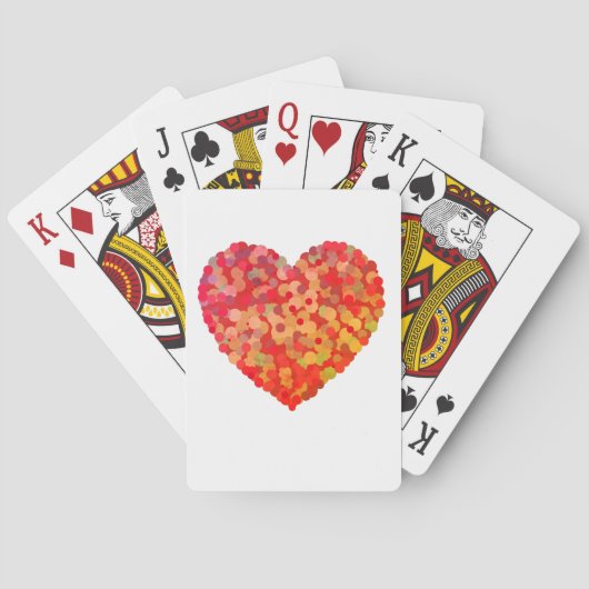 Abstrakte Herz-Konfetti-Kunst Spielkarten (Rückseite)