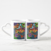 Abstrakte Herz-Kunst-Tasse mit Herz-Förmigen