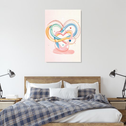 "Abstrakte Herz-Liebe Symbol Kunstdruckkunst Leinwanddruck (Insitu (Schlafzimmer))