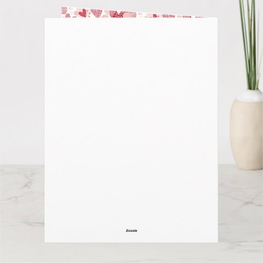 Abstrakte Herz-Muster Packpapier Medium Geschenk Karte (Rückseite)