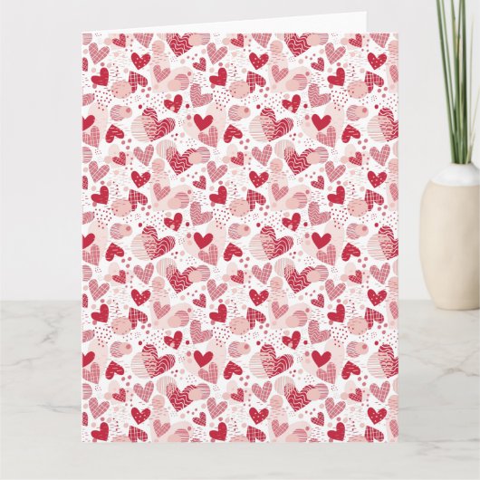 Abstrakte Herz-Muster Packpapier Medium Geschenk Karte (Vorderseite)