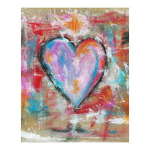 Abstrakte Herzbeschwörung Rosa Blau