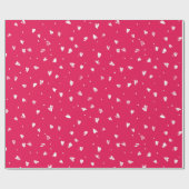 Abstrakte Herzen auf Rot Geschenkpapier (Flach)
