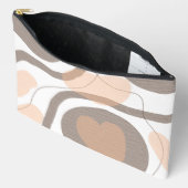 Abstrakte Herzen in Braun, Tan und Grau Zubehörtasche (Offen)