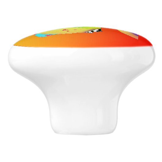 Abstrakte Herzen Keramikknauf (Seitenansicht)