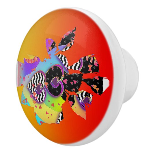 Abstrakte Herzen Keramikknauf (Rechts)